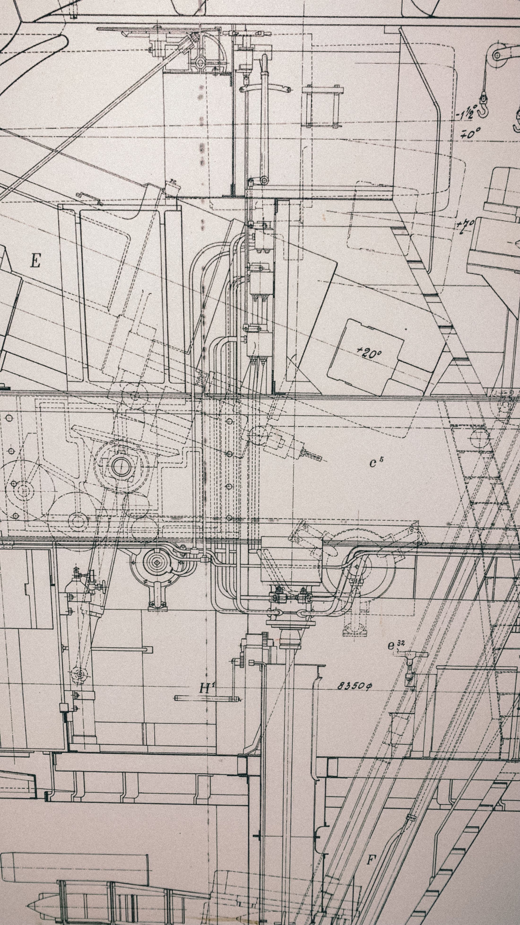 Détail d'un plan technique d'architecture